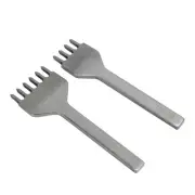 2 Pcs Leather Pricking Iron 6mm 4 Teeth 6 Teeth White Steel Leather Prong