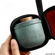 Green Ceramic Teapot Teacup Handmade Portable Travel Tea Sets