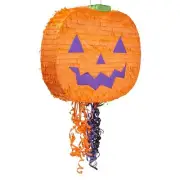 Halloween Pumpkin Pinata for Party Decorations, Pull Strings, Small 17x13x3 In