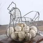 Homewares Chicken Hen Shaped Egg Collection Storage Wire Basket Farmhouse Style