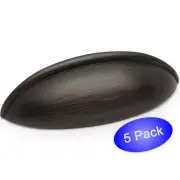 *5 Pack* Cosmas Oil Rubbed Bronze Bin Cup Cabinet Handle Pulls #1399ORB