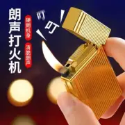 Oblique Tobacco Pipe Flint Cigarette Lighter Ping Sound Windproof Butane Gas