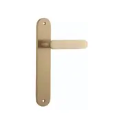 Iver Bronte Door Lever Handle on Oval Backplate Brushed Brass