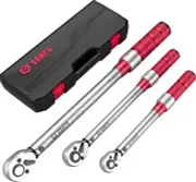 1/4 3/8 1/2-inch Drive Click Torque Wrench, 3Pcs Torque Wrench Set 20-240 in.lb