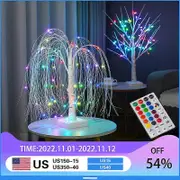LED Willow Night Light Gypsophila Colorful Tree Remote Table Lamp For Home Bedroom Wedding Christmas Indoor Decor Night Light