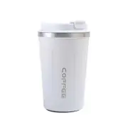 Catzon Travel Coffee Cup with Seal Lid Reusable Insulated Tumbler-White