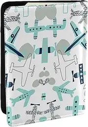 [JEJEA] Airplane Print Travel Organizer Credit Cards Case Passport BookPassport Holder Cover Wallet forTraveling,, Black, One Size