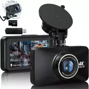 4K Dash Cam UHD Front 4K & Rear 2K Dual Dash Camera for Cars 3" IPS Screen