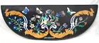 24" x 12" black Marble Side Corner console Coffee Table Top pietra dura inlay