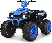 HONEY JOY 12V Electric ATV Ride on Car, Battery Powered 4 Wheeler ATV, Forward/Reverse, High/Low Speed, Music & Story, Bright LED Lights, Cool Appearance, Comfortable Seat, Blue