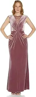 [Adrianna Papell] Women's Beaded Velvet Mermaid Gown