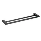 MATT BLACK GAMA 600MM ROUND DOUBLE TOWEL RAIL BATHROOM WALL MOUNTED BRASS ZINC