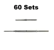 Balustrade Fitting Fixing Kit Stainless Steel Lag Screw Swage Terminal - 60 pack