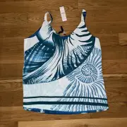 White House Black Market Reversible Cami Fossil Placed Aegean Sea S NWT