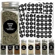 192 Spice Jar Label Stickers, Waterproof Seasoning Jar Labels Pantry Round Blank Kitchen Condiment Chalkboard Labels for DIY Bottles Containers Mason Jars
