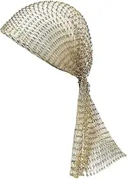 [Generic] Women's Hat Bling Veil Cap Head Scarf Fishnet Stretchy Turban Accessories