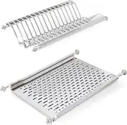 Emuca - Stainless Steel Dish Drying Rack for Standard 50 cm Width Kitchen Cabinet, Inner Width Module 435-470 mm