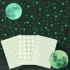 Glow In Dark Luminous Decals Fluorescent Full Luna Moon Stars Wall Stickers