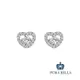 <Porabella>925純銀鋯石耳環 注目焦點 小巧可愛 愛心 穿洞式耳環 Earrings