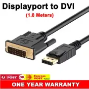 1.8M 6ft DisplayPort DP Male to DVI-D Male Adapter Cable M/M Converter Cord AU