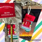 NEW w/ TAG WONDERSHOP Monogram Mini U Rainbow Christmas Stocking TARGET Knit