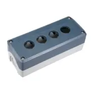 Push Button Switch Control Station Box 22mm 4 Button Hole Gray and White