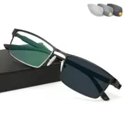 Men Transition Photochromic Reading Glasses Readers Metal Sunglasses +1.0~+4.0 K