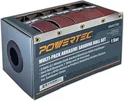 POWERTEC 4RA2100 Boxed Abrasive Sanding Rolls for Automotive/Woodworking | Sandpaper Dispenser Box with 5 Rolls for Sanding – Includes Assorted Grits 150/240/ 320/400/ 600