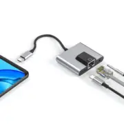 Type-C to Ethernet LAN Network Adapter Hub USB C to 3.5mm Audio PD Station