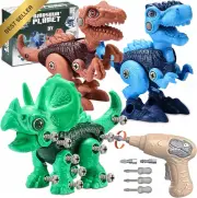 Dinosaur Take Apart Toys with Drill, STEM Construction Toy for Kids 3-8 Years