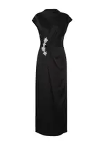 Christopher Kane Crystal-embellished Satin Midi Dress - Black - 8 8