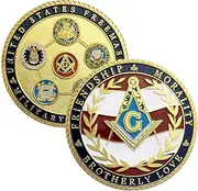 US Masonic Veteran Challenge Coin Military Family Collectibles-Army Navy Air Force Marine Corps Coast Guard