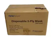 (500/Cs) FISHERBRAND 3-Ply Face Mask With Earloops 10x 50/Pk 12-888-001A