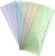 KALLORY 8pcs Guided Reading Strips Overlays for Bookmarking and Highlighting for Students and Beginners to Track Reading and Reduce Visual Stress Random Color
