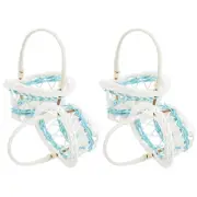 4 Pcs Cubes Woven Baskets for Storage Mini Flower Micro Scene