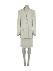 Grey Blazer Skirt Matching Set