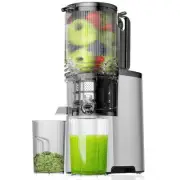 Cold Press Juicer, 5.4" Wide Feed Chute Juice Extractor Machine with Light Gray