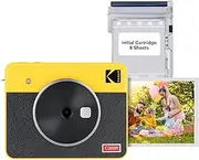 [Kodak] Mini Shot 3 Retro 2-in-1 Portable 3x3” Wireless Instant Camera & Photo Printer, Compatible with iOS, Android & Bluetooth, Real Photo HD 4Pass Technology & Laminated Finish – Yellow