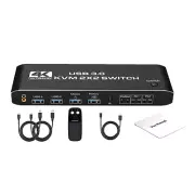 2 in 2 out 2*2 1*4 HDMI KVM Switch Display USB 3.0 HDMI With Keyboard Hotkey