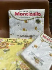 Vintage Cannon Monticello full sized double sheet set with two pillow cases, New