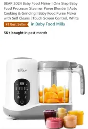 Bear 2024 Baby Food Maker One Step Baby Food Processor Steamer Puree Blender#360