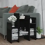 Side Cabinet High Gloss Black 60x26x60 cm Engineered Wood,Buffets & Sideboards-806290