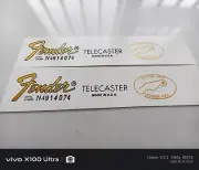 2Pcs Fender TELECASTER Custom Shop Guitar Bass Waterslide Neck Headstock Decals