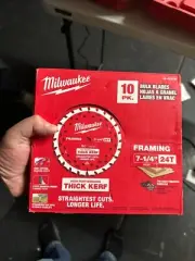 10 Pack- Milwaukee 48-41-0740 7-1/4" 24T Framing Circular Saw Blades (NEW)