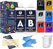 Epoxy Resin 550ml Kit - TECHAROOZ Crystal Clear Casting Resin, Non-Yellowing, Bubble-Free, Self-Leveling Formula for DIY Jewelry Making, Coating 1:1 Mix Ratio Mica Powder Aussie Brand