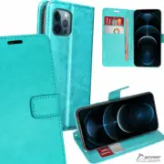 Aqua Wallet Flip Card Slot Case Cover For iPhone 12 Pro Max iPhone 12 mini