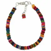 Rainbow Dyed Heishi Shell Anklet / Ankle Bracelet