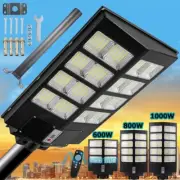 Weatherproof Solar Street Light PIR Sensor Dusk-Dawn Road Lamp 9900000000lm+Pole