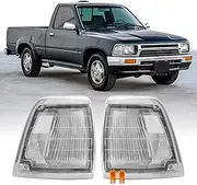 USR 92-95 LN100 PickUp Truck Corner Light – Front Parking Lamps (Left + Right) Pair - Compatible with 1992-1995 Toyota Pick Up 2WD Trucks/US Spec Only All Models (CLEAR LENS LIGHTS with BULBS)