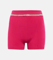 [Rabanne] Rabanne Embellished high-rise shorts AU 12 pink